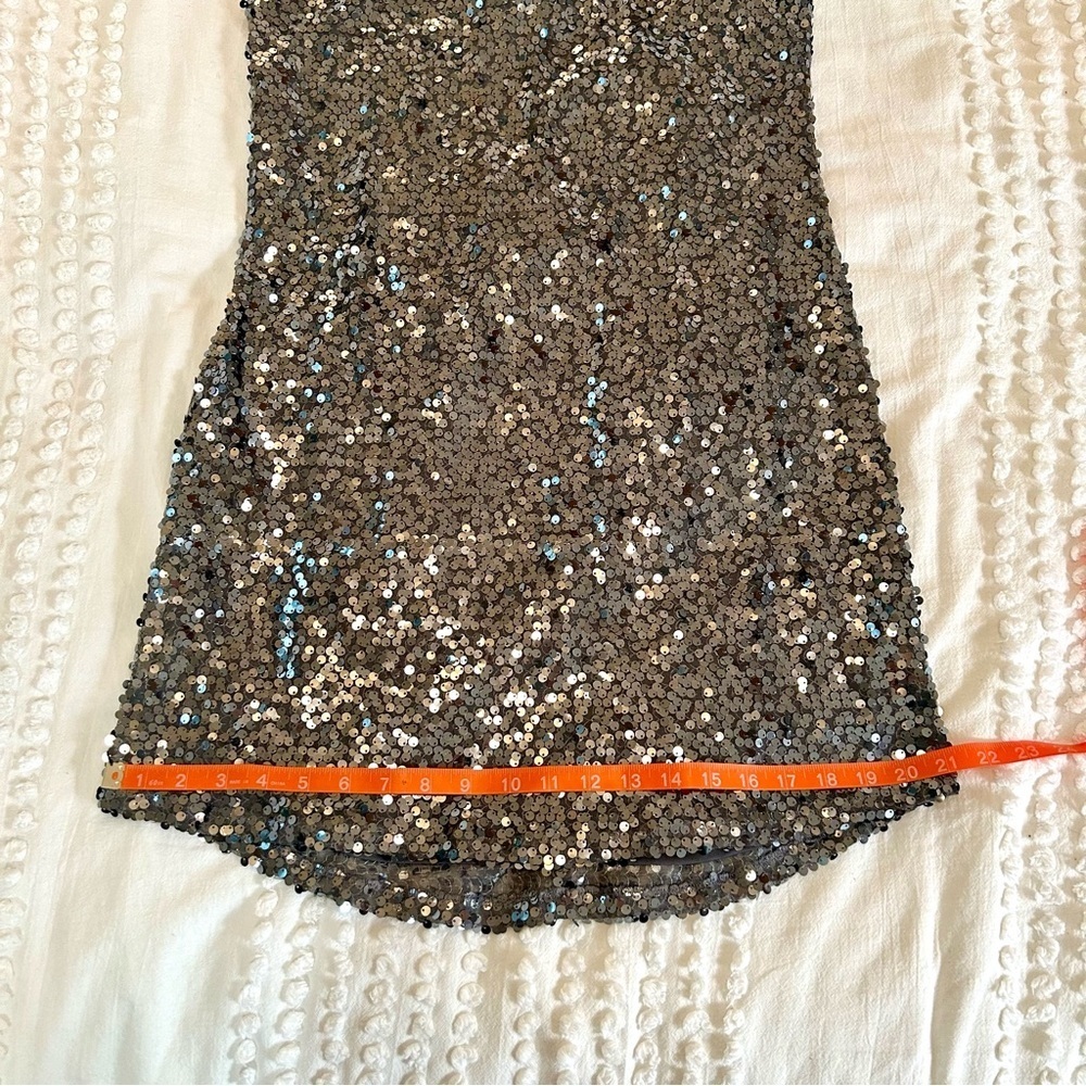 Express Women’s Silver Sequin Slip Mini Dress Sz S EUC - Picture 13 of 13
